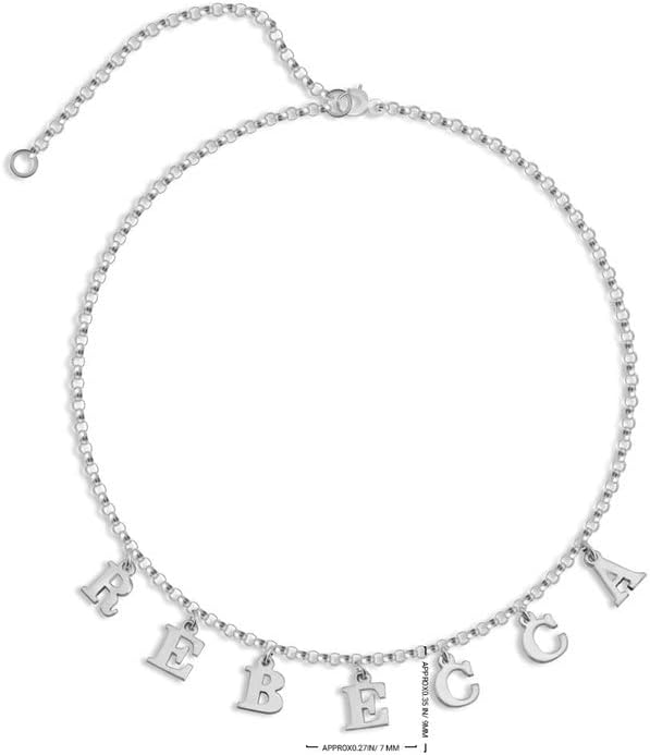 Miniatura 5 de Gargantilla personalizada con nombre, collar de letras espaciales, collar personalizado, collar con inicial, collar de letras personalizado, regalo