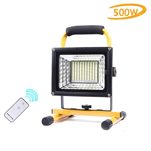 Preisvergleich Produktbild LXDDP 500W tragbare LED Flutlichtbeleuchtung, super Heller Konstruktionsscheinwerfer mit Fernbedienung, 3 Helligkeitsmodi, Flutlicht IP65 wasserdicht für Camping, Angeln