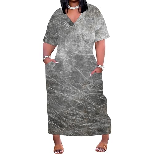 Image of SUZONANA Plus Size Dresses for Curvy Women African Print American Dress Summer Outfits Casual Loose with Pocket