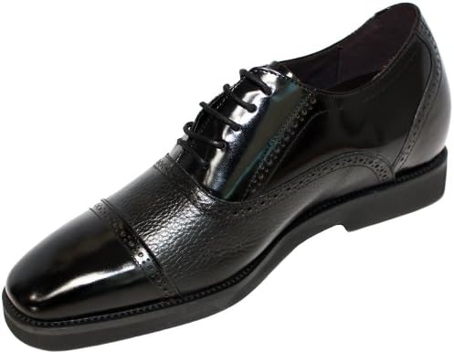 Calden Men's Invisible Height Increasing Elevator Shoes - Black Leather Lace-up Lightweight Formal Dress Oxfords - 2.8 Inches Taller - K320021 - Size 9 D(M) US | Image 1