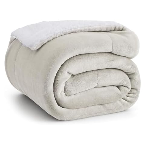 BEDSURE Fluffy Beige Sofa Throw Blanket Cover