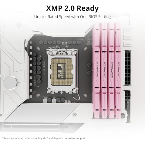 Image of Timetec Pinnacle Konduit 32GB KIT(4x8GB) DDR4 3200MHz PC4-25600 CL16-18-18-38 XMP2.0 Overclocking 1.35V Compatible for AMD and Intel Desktop Gaming PC Memory Module RAM - Pink