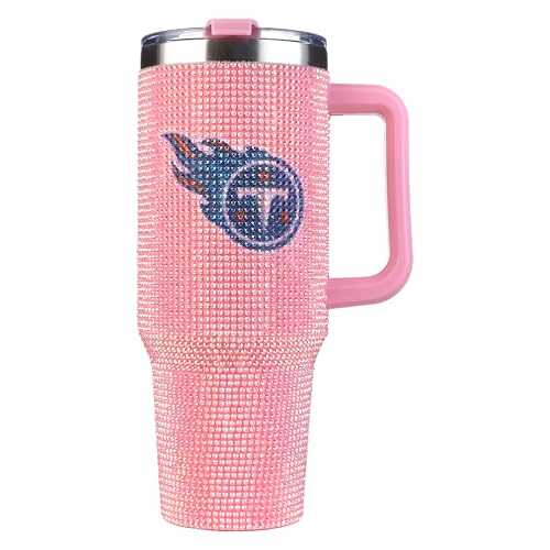 Image of The Memory Company Officially Licensed 40oz Pink Bling Game Day Tumbler, Tennessee Titans