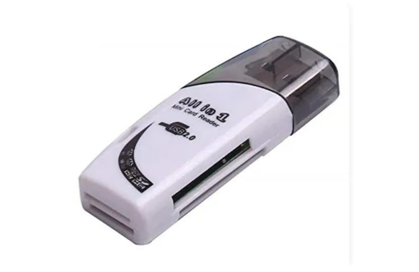 NBR Dual Memory Card Reader USB 2.0 2 in 1 Memory Card Reader for SD TF MS M2 Card Adaptor Compatible with Laptop and PC