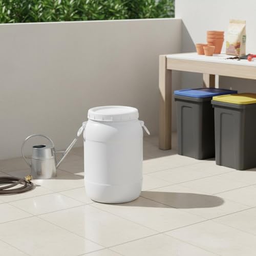 Seau de fermentation hermétique bleu 60L avec couvercle blanc - 6