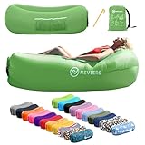 Mockins Inflatable Lounger Air Sofa Perfect for Beach Chair Camping Chairs or Portable Hammock and Includes Travel Bag Pouch and Pockets | Easy to Use Camping Accessories -Green Color