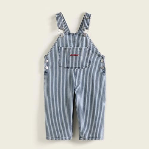 12Months-6Years Unisex-Baby And Toddler Overall Stripe Print Adjustable Straps Denim Jumpsuits & Romper3