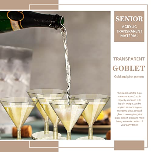 200 Pieces Mini Gold Glitter Martini Glasses 2 Oz Disposable Plastic Martini Glasses Gold Mini Cocktail Cups Gold Margarita Wine Shooter Shot Glasses For Birthdays Wedding Parties Cocktails Margarita #TOP4