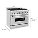 ZLINE 36 in. 4.6 cu. ft. Legacy Dual Fuel Range with 6 Burner Gas Cooktop and Electric Convection Oven in Stainless Steel (RA36)