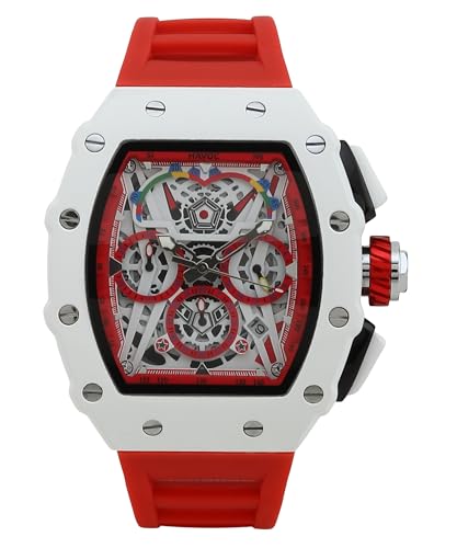 Image of Havoc Craft Men's Luxury Sports Watch 30M Waterproof Tonneau Chronograph | Analog Quartz Wristwatch with Time & Day Function | Premium Square Dial, Shock-Resistant & Anti-Magnetic Silicone Strap