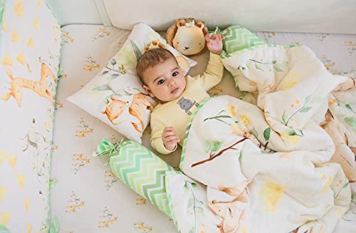 Image of Baby Jalebi Personalized Reversible Soft Organic Cotton Baby Blanket (Enchanted Forest, Initials inchB inch)