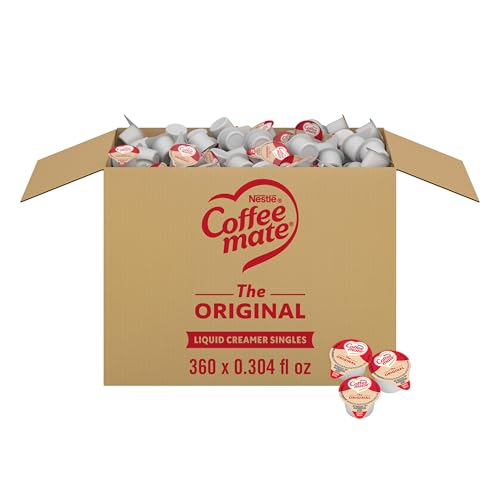 Nestle Coffee mate Coffee Creamer, Original, Liquid Creamer Singles, Non Dairy, No Refrigeration, 0.375 fl oz Tubs (Pack of 360) Nestle Coffee mate Coffee Creamer, Original, Liquid Creamer Singles, Non Dairy, No Refrigeration, 0.375 fl oz Tubs (Pack of 360)