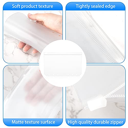 Qixin 60 Pcs A6 Binder Pockets 6 Holes Zipper Folders Clear Pvc Card Loose Leaf Bags Cash Envelopes For Budgeting Binder Waterproof Document Filing Bags For 6 Ring Notebook Planner Inserts #TOP3