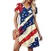 USA Dress Festival Fashion Stars Stripe Maternity Short Sleeve Graphic Independence Day Patriotic USA Flag Fourth of July Outfit Vestidos De Verano para Mujer 2025