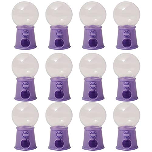 balacoo 12pcs Mini Candy Machine Toy Classic Gumball Machine Mini Candy Dispenser Toy Candy Catcher Machines Toys Party Favors for Kids ( Violet )