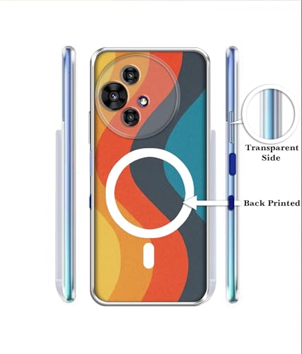 Image of Back Cover for Alcatel V3 Ultra 5G Retro Sunset Waves Magnetic Ring Design (Not Magnetic Compatible) | UV Printed Soft TPU Shockproof Back Case for Alcatel V3 Ultra 5G
