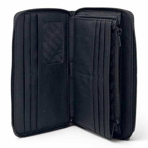 Image of Steve Madden Bzip-Web Zip Around Wristlet (Black Multi w /Gold, One Size)