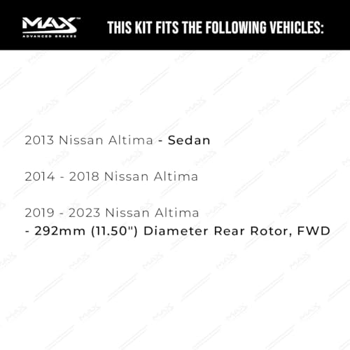 Image of MAX Advanced Brakes - Brake Kit For 2013-2023 Nissan Altima (11.50 inch Dia Rear Rotors)| Carbon Ceramic Brake and Rotor Kit Front and Rear| Cross-Drilled Brake Rotors
