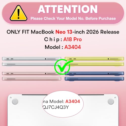 May Chen Compatible with MacBook Neo 13 inch Case 2026 Model A3404, Plastic Hard Shell,Keyboard Cover,Screen Protector,Dust Plug, for MacBook Neo 13" with A18 Pro Chip,Striped Cherry - image 2