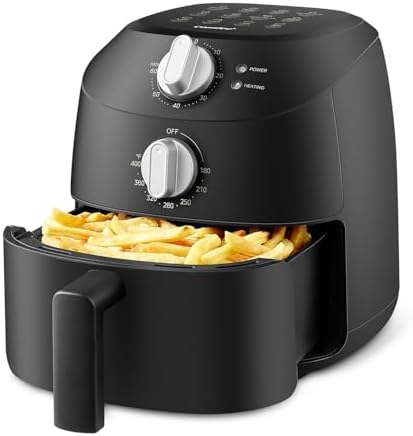 Midea Compact 2L Air Fryer – 12 Preset Menus, Adjustable Timer, 8...