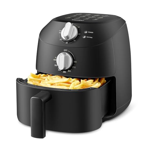 Midea Friteuse à air 2L Compacte, 1150 W, Friteuse sans huile, Friteuse à air chaud, arrêt automatique, Panier Lavable au Lave-vaisselle, sans BPA, noir