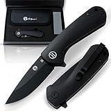 Holtzman's Gorilla Survival Folding Knife D2 Steel Blade G10 Tactical Handle Pocket Folding Knife EDC Giftset for Men (Black)