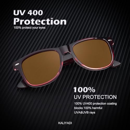 Image of KALIYADI Polarized Sunglasses for Men and Women Matte Finish Sun glasses Color Mirror Lens UV Blocking (3 Pack)