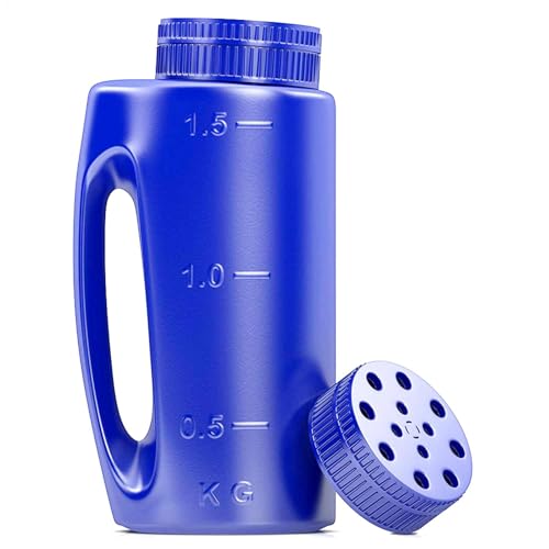 Fenytay Handheld Spreader, Seed Spreader Handheld, 1.5KG Grass Seed Lawn & Garden Spreaders, 2L Capacity Adjustable Hand Fertilizer/Seed Shaker For Ice Melt And Seed Fertilizer Multiple Opening Sizes