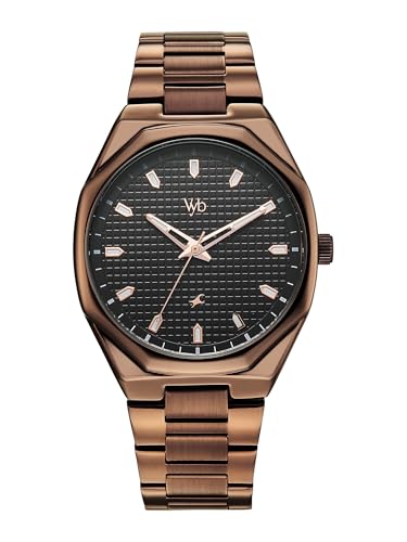 Fastrack Vyb Nimbus with Quartz Analog Black Dial Brown Zinc Alloy Strap Watch for Men - FV30043QM01W