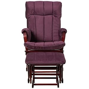 Artiva USA Wood Glider Chair and Ottoman Mircofiber Cushion Set Artiva USA Wood Glider Chair and Ottoman Mircofiber Cushion Set