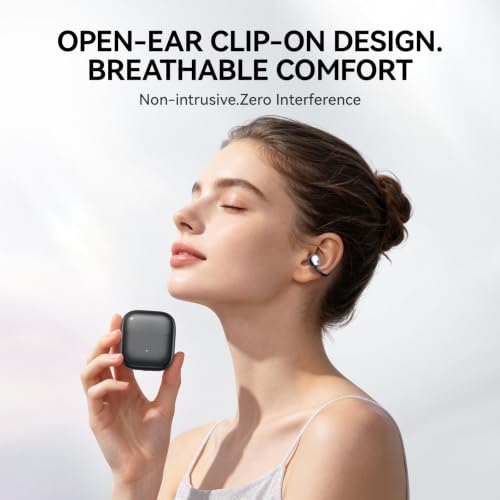 CHENRUIDA Everyday Lightweight Clip On Earbuds-Open Ear Headphones(Black) - image 3