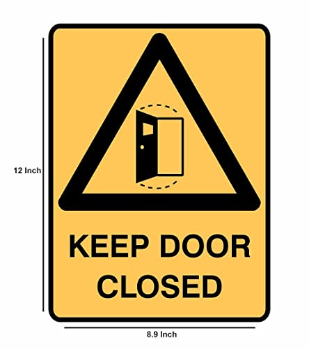 Image of CVANU Keep Door Closed Safety Sign Sticker Self Adhesive PVC Vinyl (Pack of 2)