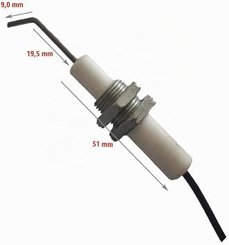 METER STAR Push Button Piezo Igniter with Threaded Universal Ceramic Electrode Ignition Spark Plug Wire 0.3 m Electronic Device Set of 2