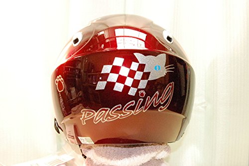 passing 猫ちゃんデザインヘルメットMAROON　ZJ-2(58～59㎝) passing 猫ちゃんデザインヘルメットMAROON ZJ-2(58～59