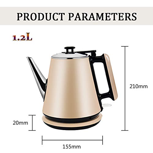 QWEASDF Tetera Eléctrica Acero Inoxidable 1.2L miniatura 6