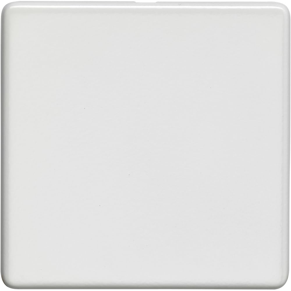 Loops Single Screwless Matt White Blanking Plate Round Edged Wall Box Hole Cover - Wiring Outlet Cable Tidy