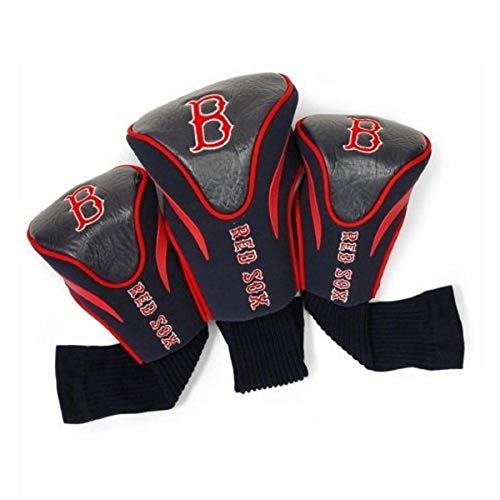 Team Golf MLB Boston Red Sox Contour Golf Club Headcovers (3 Count), Numbered 1, 3, & X, Fits Oversized Drivers, Utility, Rescue & Fairway Clubs, Velour lined for Extra Club Protection,Navy