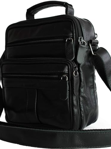 Bolsa carteiro masculina e feminina de couro legitimo (Preta)