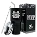 Military Gift Shop 30 oz Black Double Wall Vacuum Insulated Stainless Steel US Coast Guard Tumbler Travel Mug