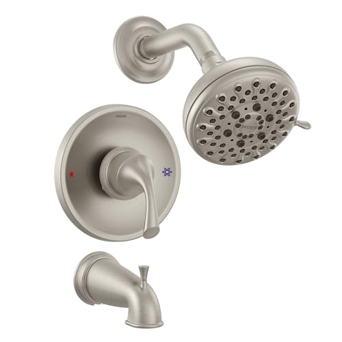 Mitigeur de douche Idora Moen en nickel brossé anti-traces avec valve - 2
