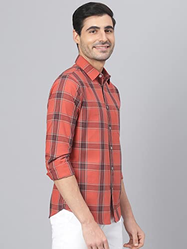 Image of Dennis Lingo Men's Checkered Slim Fit Cotton Casual Shirt