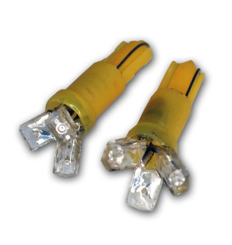 Tuningpros LEDGB-T5-A3 Glove Box LED Light Bulbs T5, 3 LED Amber 2-pc Set
