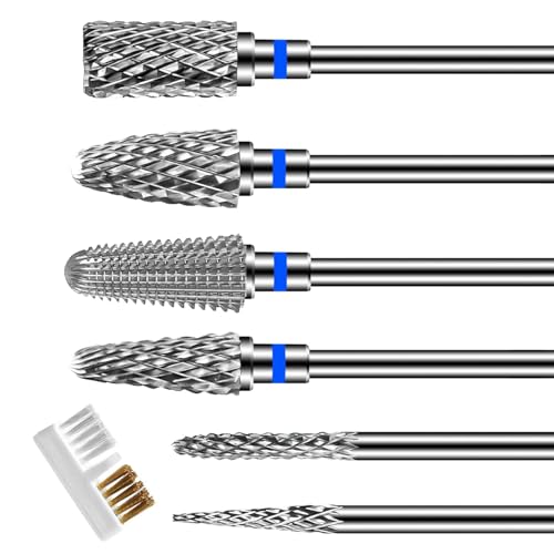 Fresas Torno Para Uñas,Brocas Para Uñas,Brocas Para Uñas Retire Los Geles Duros de Los Geles Acrílicos O Poliméricos 3/32 Pulgadas Broca Uñas Profesional,Para Limpieza de Cutículas de Uñas