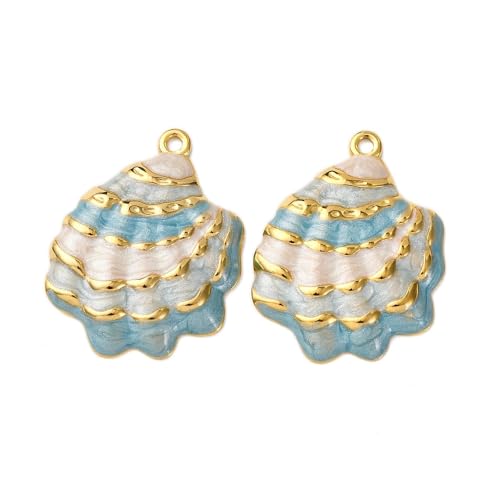 Pendentif coquillage acier inoxydable bleu ciel de qualité supérieure pour bijoux durable