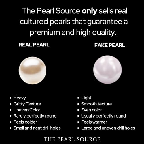 THE PEARL SOURCE Round Pink Freshwater Real Pearl Earrings for Women - Sterling Silver Stud Earrings | Hypoallergenic Earrings with AAA Genuine Cultured Pearls, 9-10mm 6