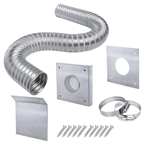 Uxsjakjsd Kit de Entrada de Aire Fresco para Estufa de Pellets, 2 X 60 Pulgadas, Kit de Aire Frío Exterior para Estufa de...