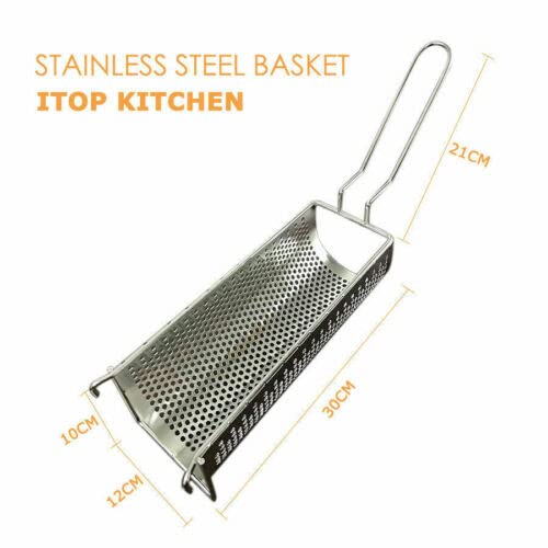 Pressa per patatine fritte – 30 cm di lunghezza in acciaio inox, strumento essenziale da cucina per patatine fritte croccanti e perfettamente sagomate, ideale per cucinare a casa e preparare pasti