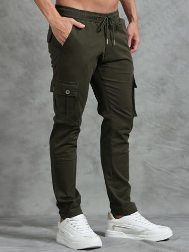 Image of Miraan Men's Regular Fit Mid Rise Cargo Pant