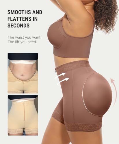 Image of FeelinGirl Tummy Control Shapewear Butt Lifting Faja Shorts Body Shaper