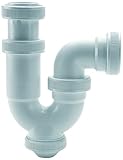 Adequa B-31-B Einfacher gebogener Siphon mit ausziehbarem Racord, weiß